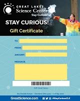 science center gift certificates